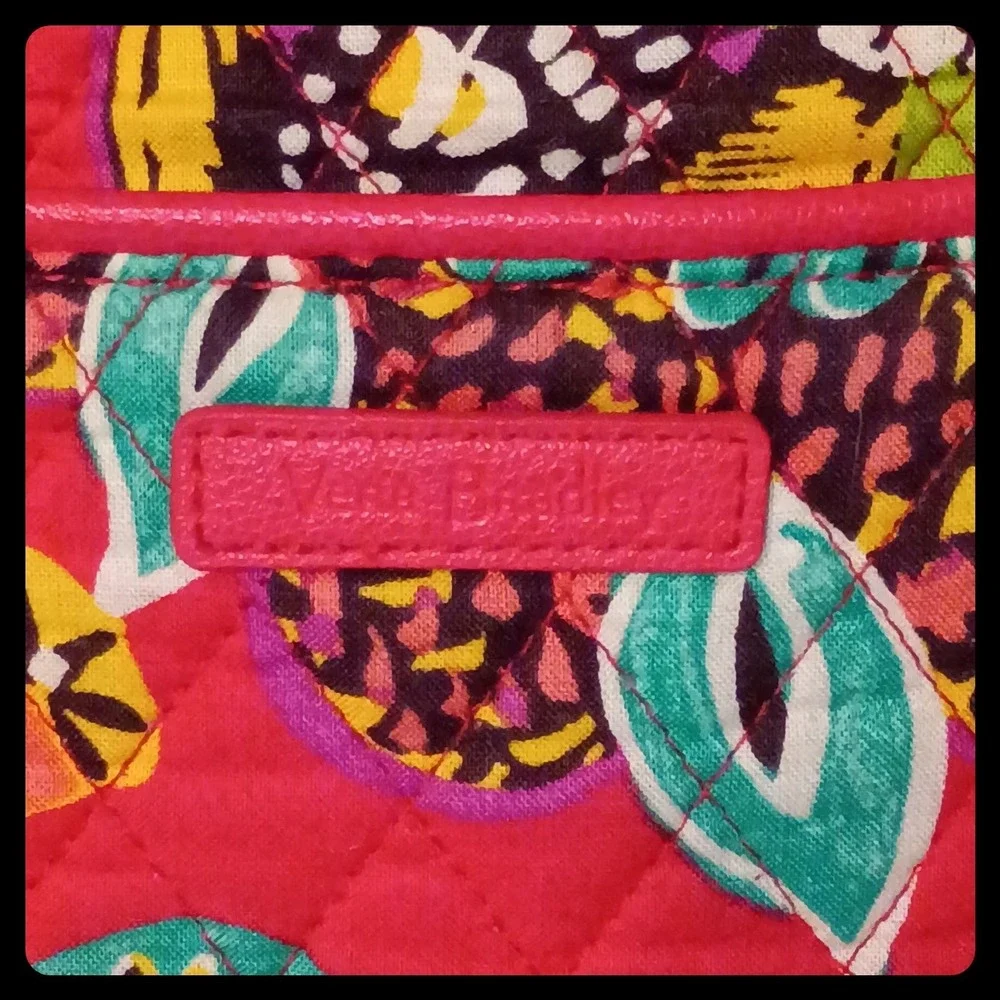 Vera Bradley Tote Bag Women Large Red Multi Floral Quilted Shoulder Handbag